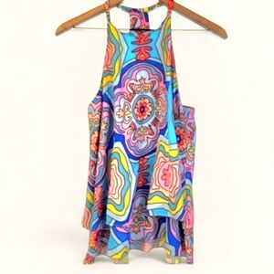 Crosby by Mollie Burch Women's Halter Tank Top Size Medium Bold Multicolor